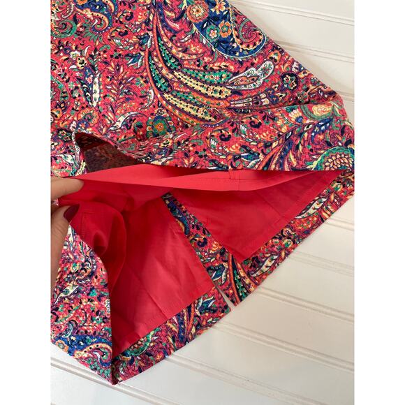 Talbots Bonaire Paisley Textured Sheath Dress Tie Open Back Sleeveless Size 4 - Picture 8 of 9